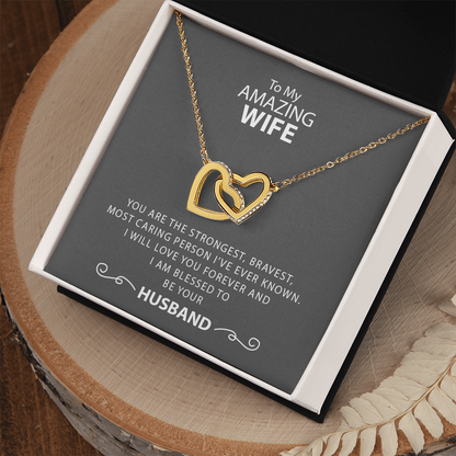 To My Amazing Wife | Interlocking Hearts necklace