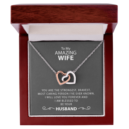 To My Amazing Wife | Interlocking Hearts necklace